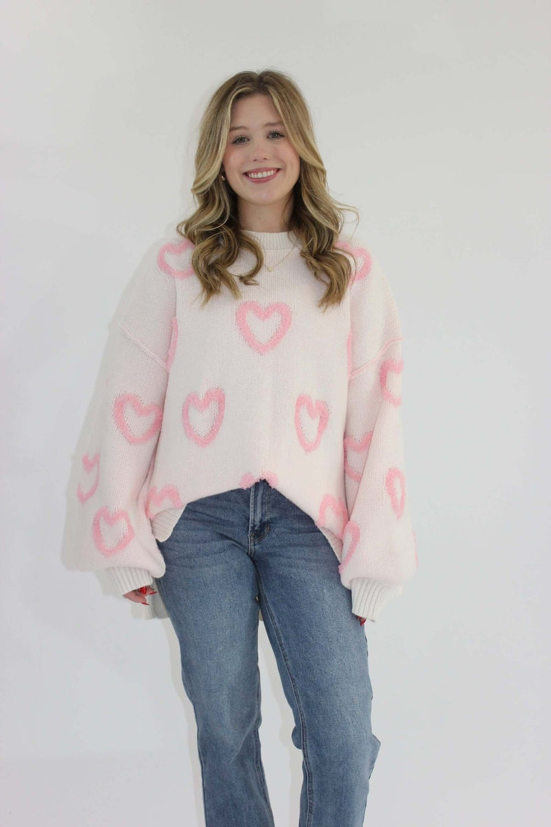 Our Loving Heart Sweater - Anderson Ave boutique