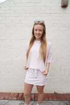 Pale Pink Mid Rise Skort Set - Anderson Ave boutique