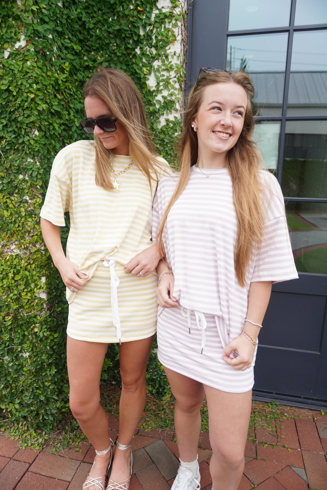 Pale Pink Mid Rise Skort Set - Anderson Ave boutique