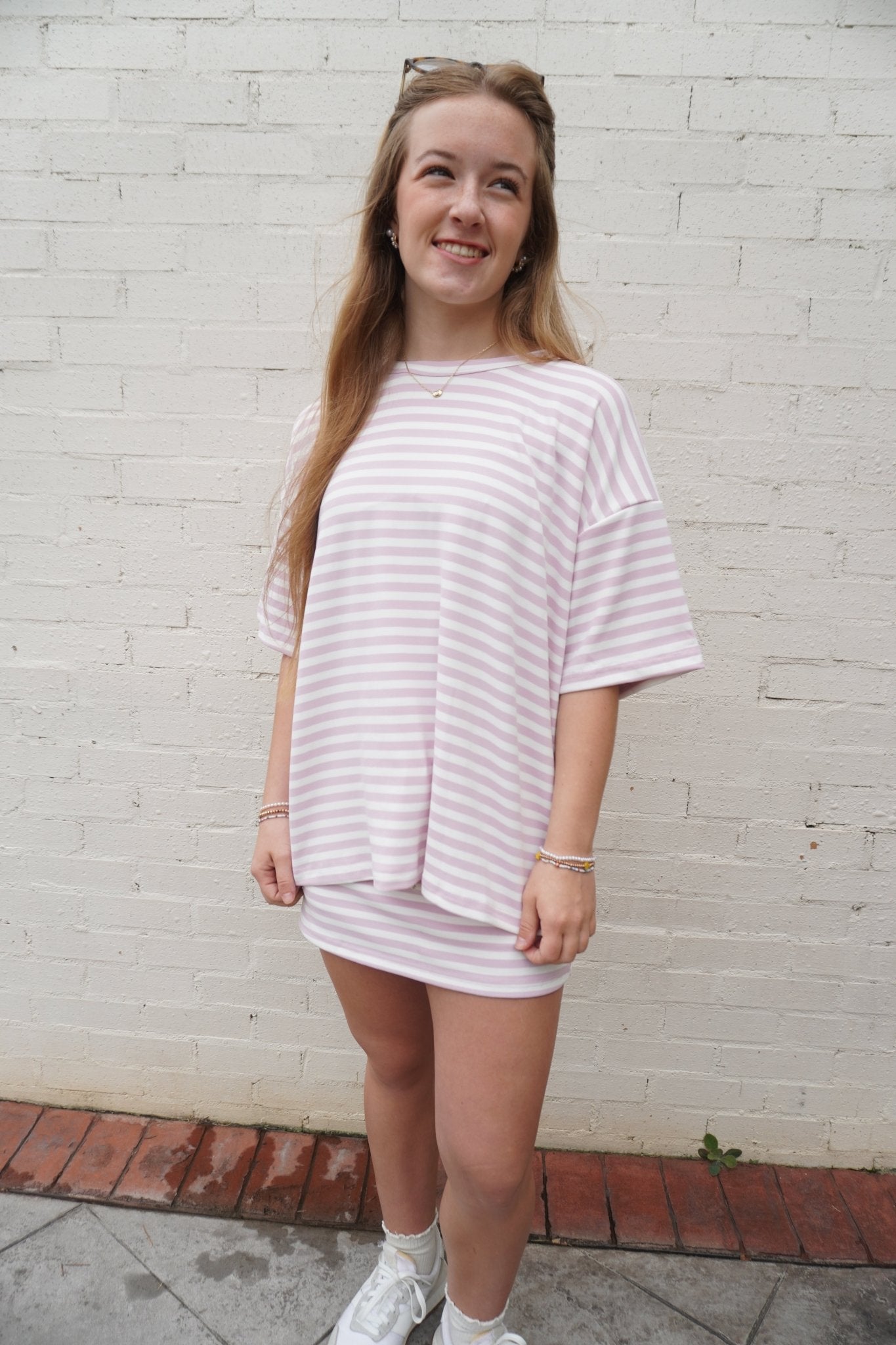 Pale Pink Mid Rise Skort Set - Anderson Ave boutique
