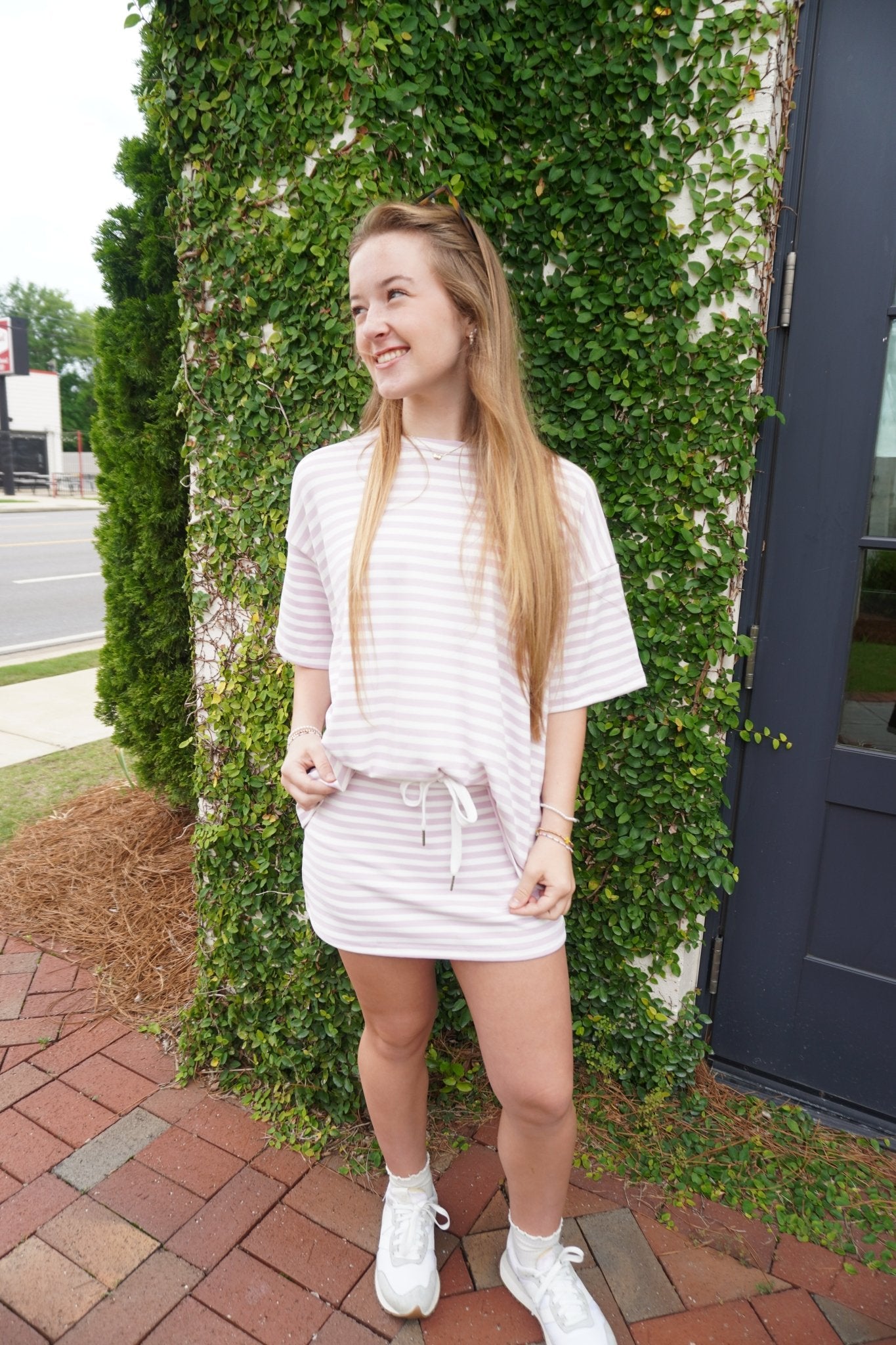 Pale Pink Mid Rise Skort Set - Anderson Ave boutique