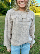 Penelope Criss Cross Pattern Sweater - Anderson Ave boutique