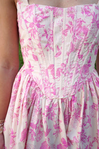 Pink and white drop waist Mini dress - Anderson Ave boutique