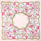 Pink Botanical Silk - Finish Scarf – Golden Chain & Floral Square Bandana - Anderson Ave boutique