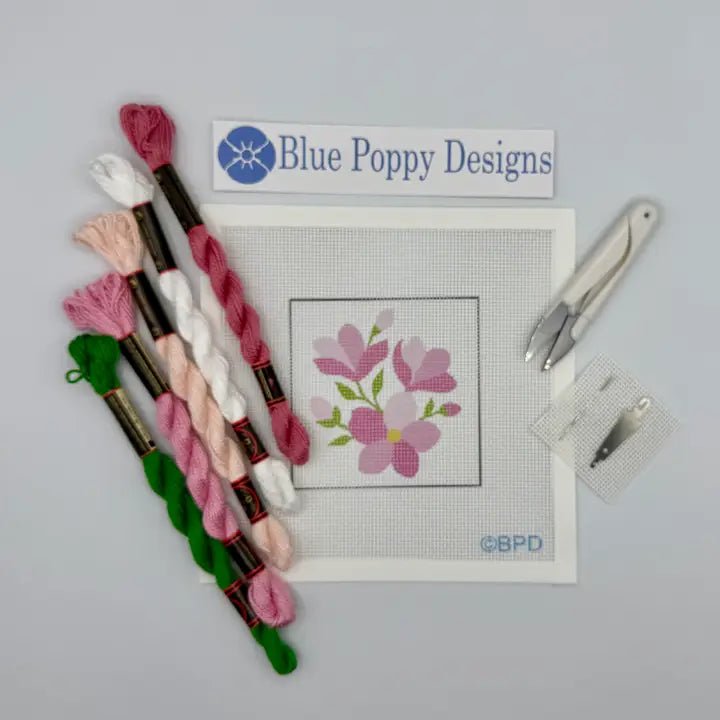 Pink Flower Needlepoint Kit - Anderson Ave boutique