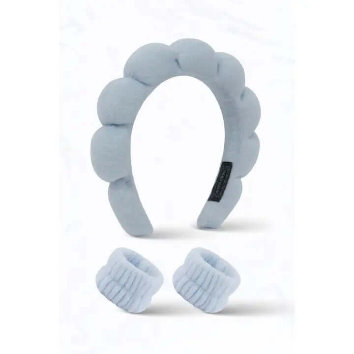 Plush Headband and Scrunchie Set - Light blue - Anderson Ave boutique