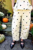 Polka Dot Wide Leg Pants - Cream and Black - Anderson Ave boutique