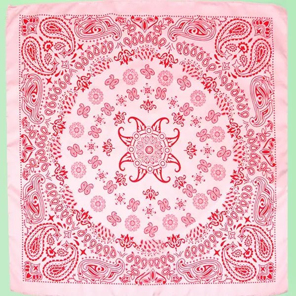 Premium Pink Paisley Silk - Feel Bandana – Elegant 22" Square Scarf - Anderson Ave boutique