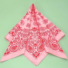 Premium Pink Paisley Silk - Feel Bandana – Elegant 22" Square Scarf - Anderson Ave boutique