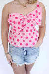 Pretty in Pink One - Shoulder Ruffle Top - Anderson Ave boutique