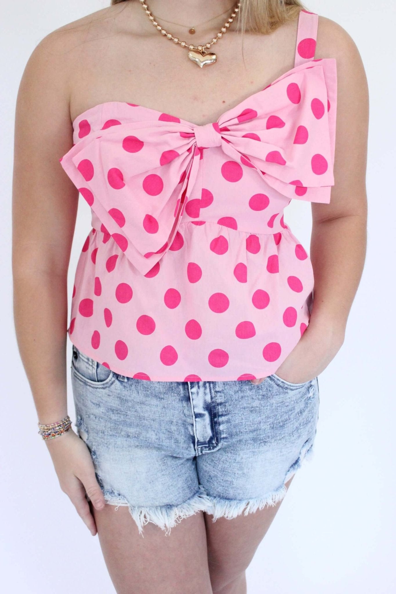 Pretty in Pink One - Shoulder Ruffle Top - Anderson Ave boutique