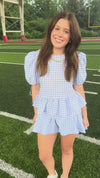 Two Piece Gingham Set - Light Blue