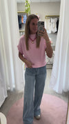 Light Pink Knit Sweater Top