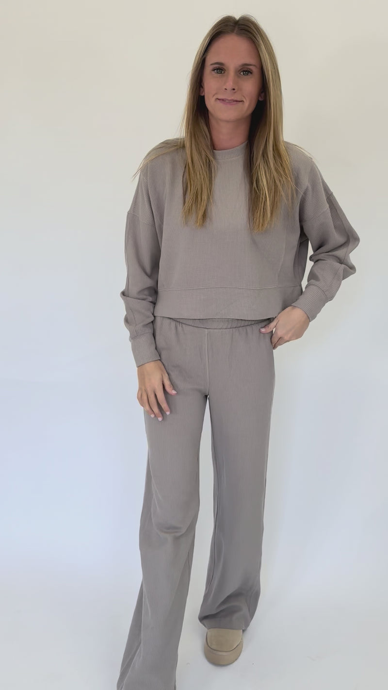 Taupe Ribbed Lounge Set