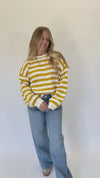 Women’s Mustard Yellow Striped Sweater
