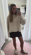 Beige Back-Tie Sweater