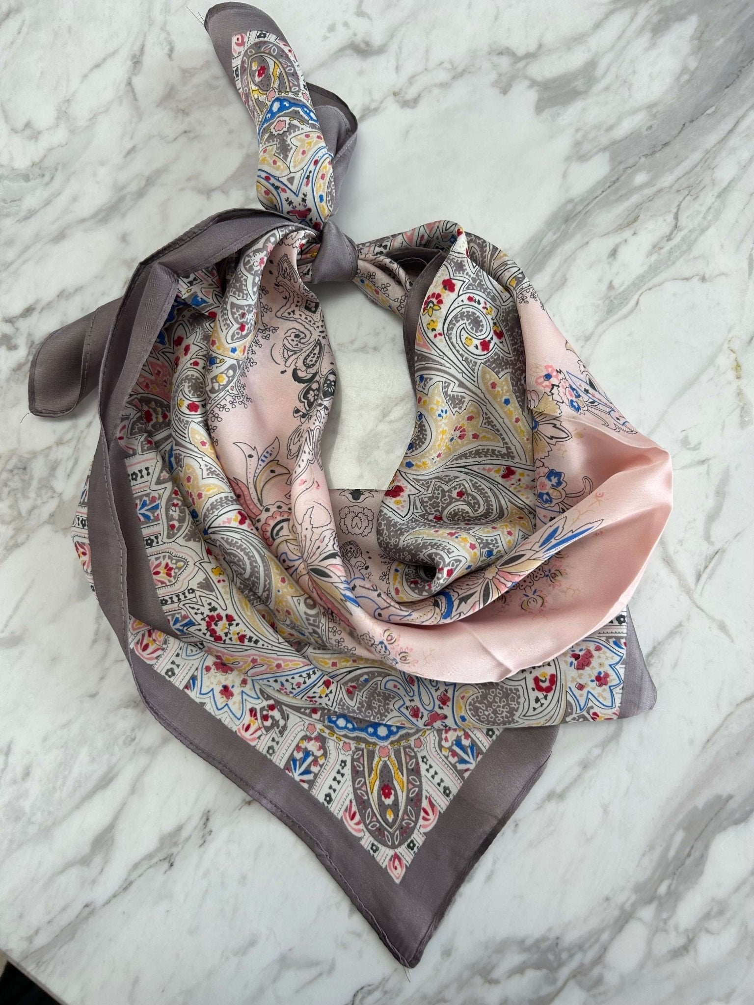 Printed Silk Square Scarf - Anderson Ave boutique