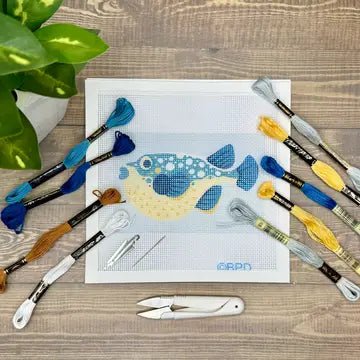 Pufferfish Needlepoint Kit - Anderson Ave boutique