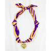 Purple & Gold Scarf Necklace with Heart Charm - Anderson Ave boutique