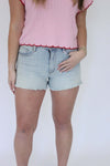 Raw Hem Demin Jean Shorts Light Wash - Anderson Ave boutique