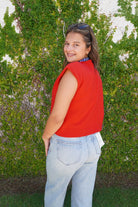 Red Button Front Sweater Vest - Anderson Ave boutique