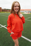 Red Cozy Lounge Set – Crewneck Sweatshirt & Shorts - Anderson Ave boutique