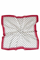 Red Minimalist Lattice Monogram Silk Square Scarf - Anderson Ave boutique