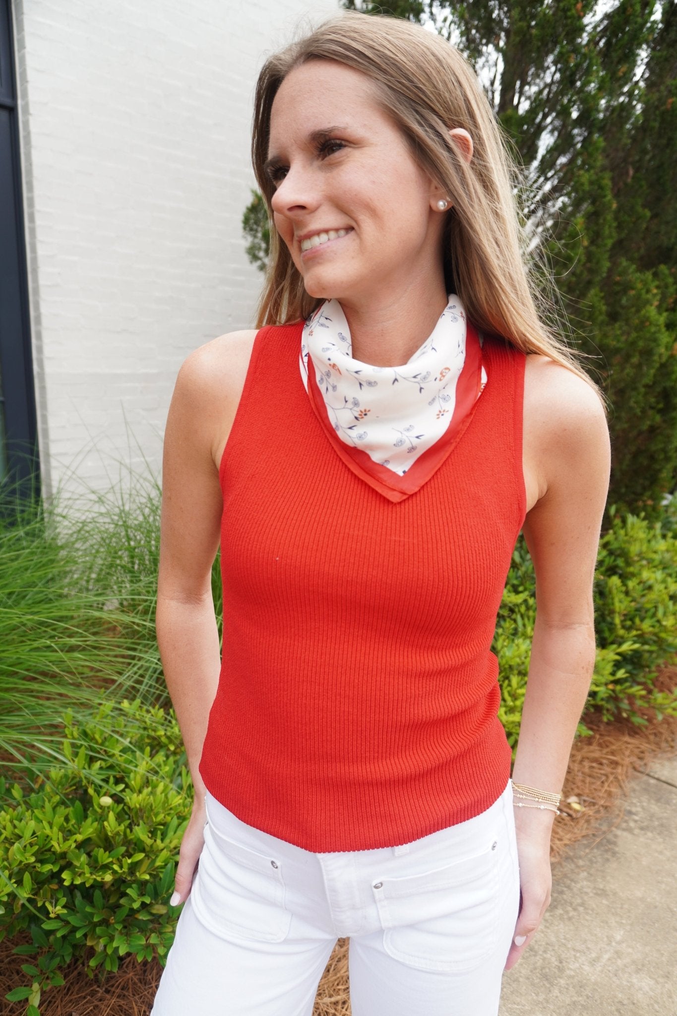 Red Ribbed Knit Tank - Anderson Ave boutique