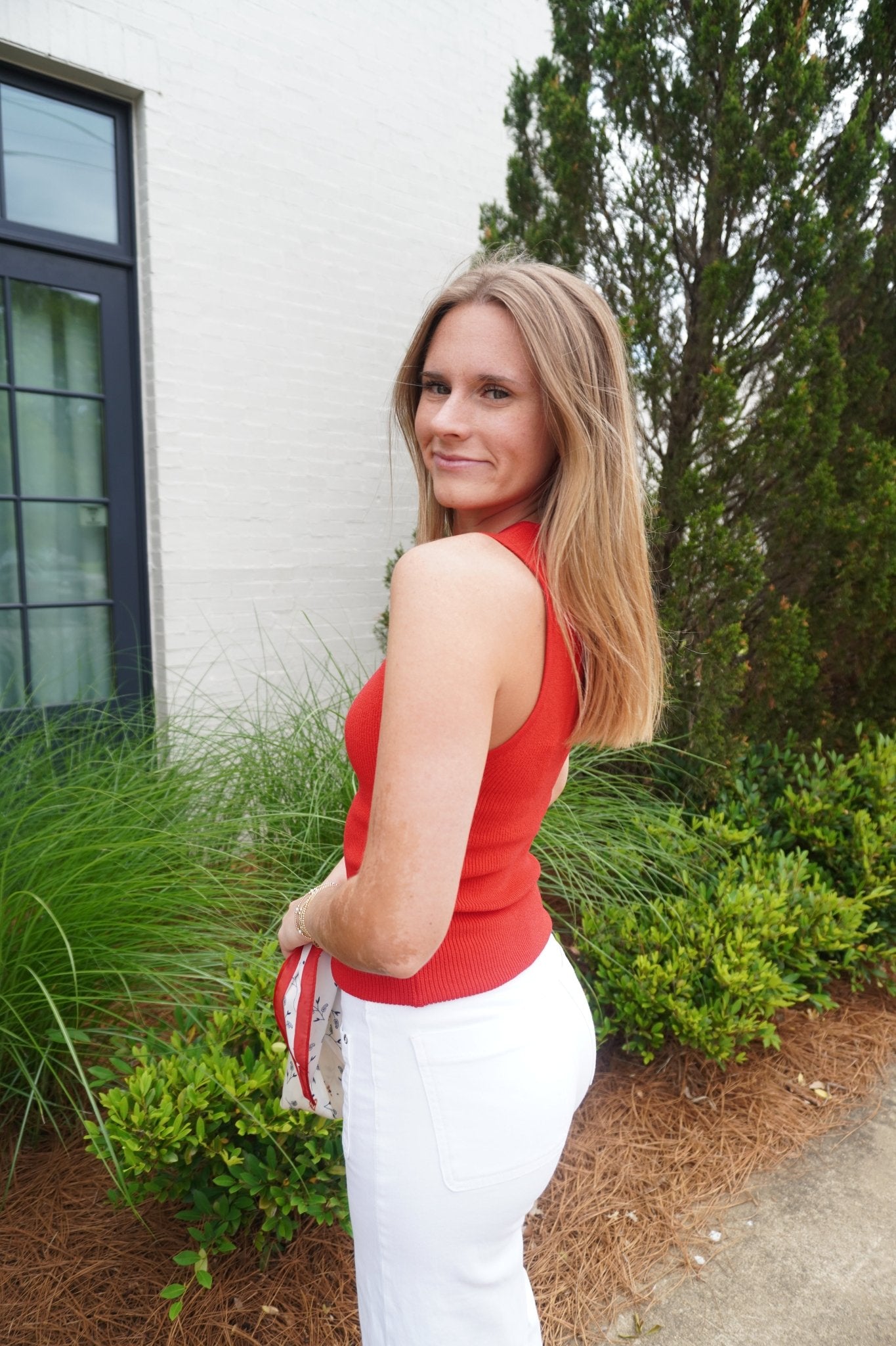 Red Ribbed Knit Tank - Anderson Ave boutique