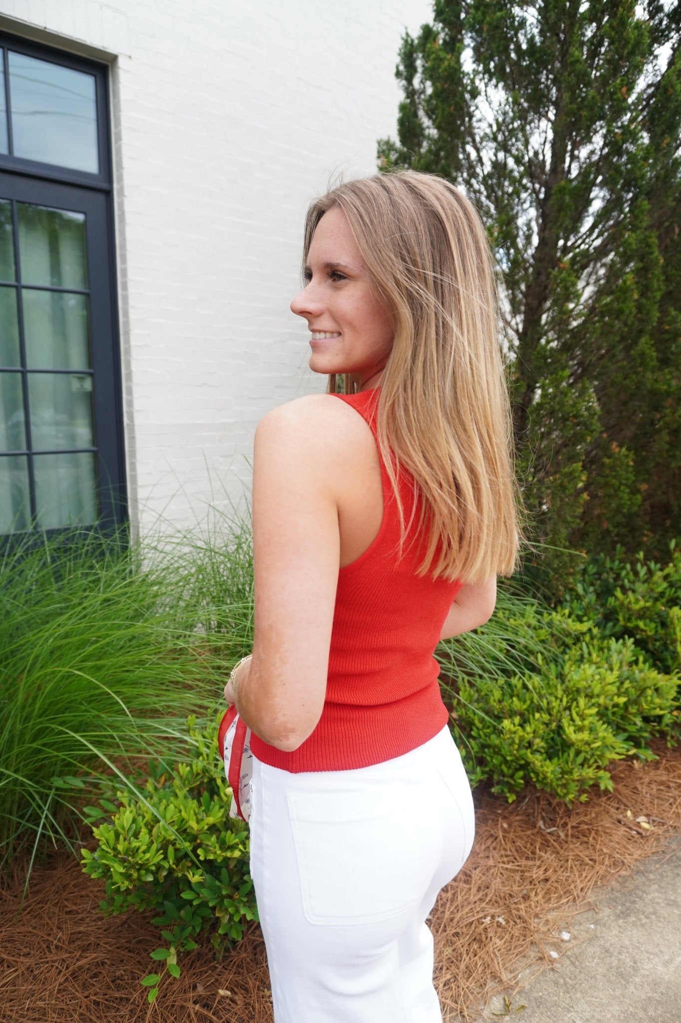 Red Ribbed Knit Tank - Anderson Ave boutique