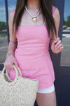 Rosé All Day Linen Peplum Top - Anderson Ave boutique