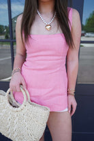 Rosé All Day Linen Peplum Top - Anderson Ave boutique