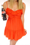 Ruffle Mini Dress - Red - Anderson Ave boutique