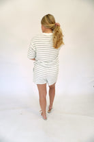 Sage & Cream Striped Terry Cloth Two - Piece Set - Anderson Ave boutique