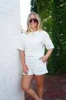Sage & Cream Striped Terry Cloth Two - Piece Set - Anderson Ave boutique