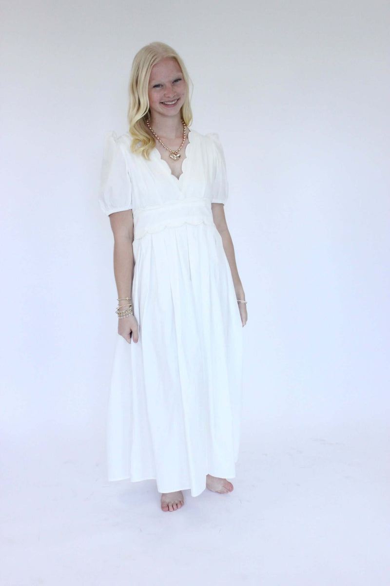 Scallop Breeze Midi Dress - Anderson Ave boutique