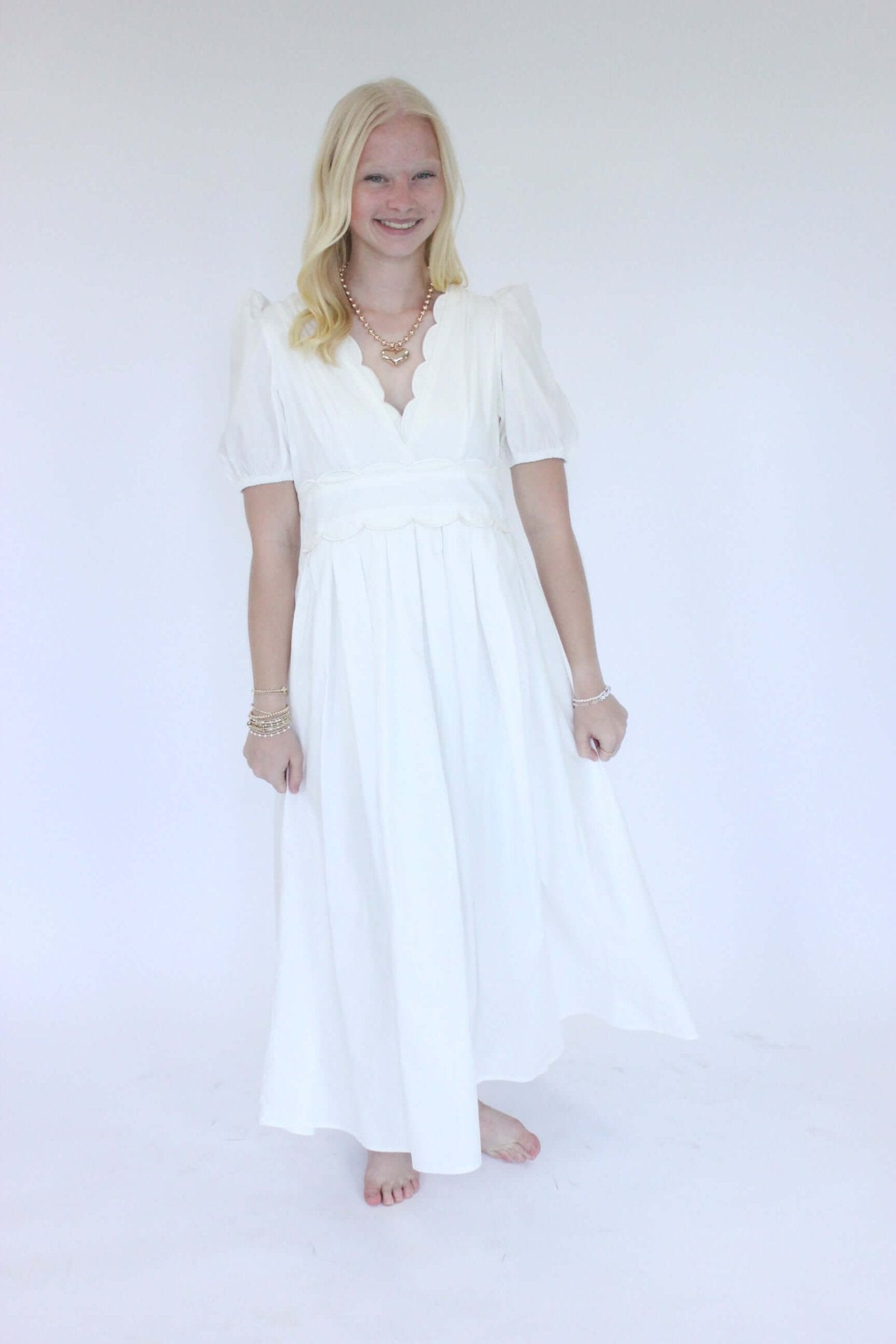 Scallop Breeze Midi Dress - Anderson Ave boutique