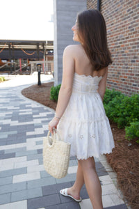 Seashell Breeze Strapless Mini Dress - Anderson Ave boutique