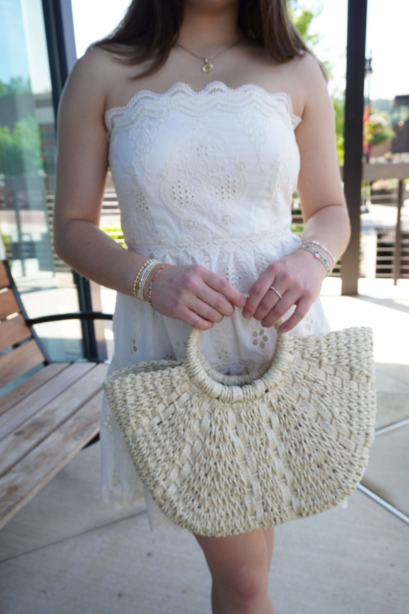 Seashell Breeze Strapless Mini Dress - Anderson Ave boutique