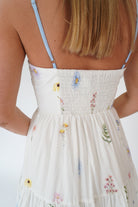Seraphina Floral Tiered Midi Dress – Contrast Binding Sundress - Anderson Ave boutique