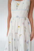 Seraphina Floral Tiered Midi Dress – Contrast Binding Sundress - Anderson Ave boutique