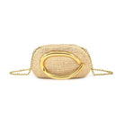Seraphina Sculptural Gold - Handle Woven Clutch – Elegant Summer Evening Bag - Anderson Ave boutique