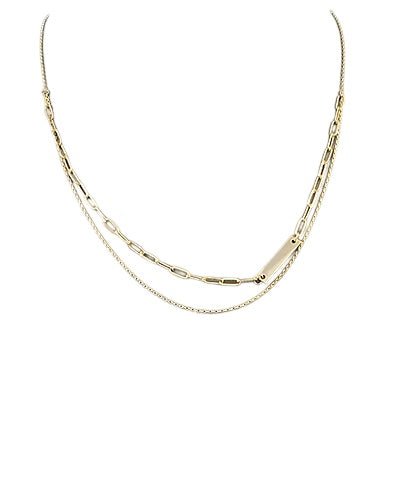 Side Bar Layered Gold Necklace - Anderson Ave boutique