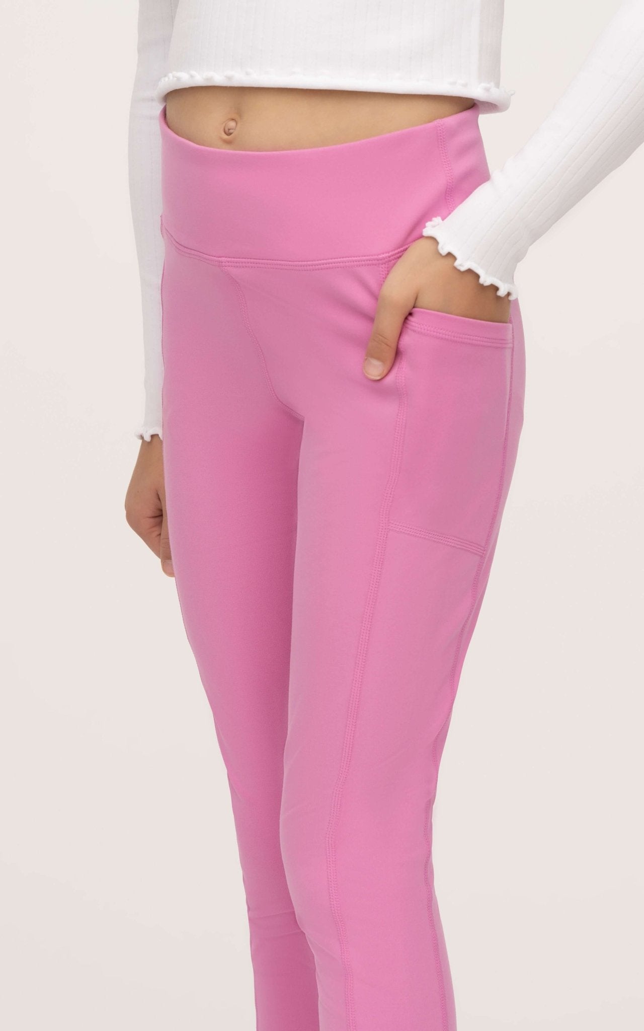 Side Pocket Leggings - Pink - Anderson Ave boutique