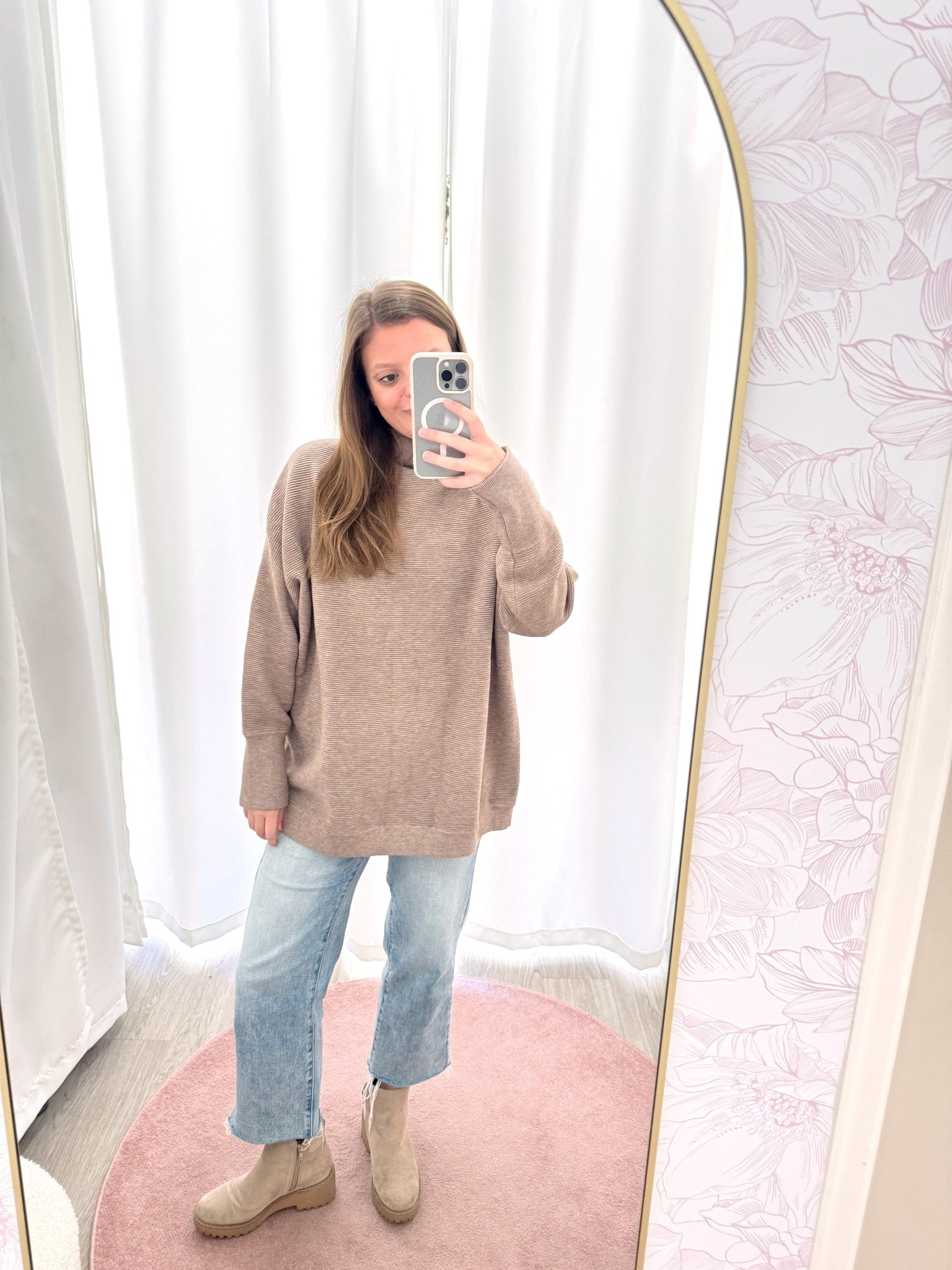 Sienna Mocha Relaxed Tunic Sweater - Anderson Ave boutique