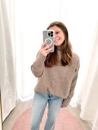 Sienna Mocha Relaxed Tunic Sweater - Anderson Ave boutique