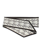 Silk Twill Skinny Scarf - Black and Whie - Anderson Ave boutique