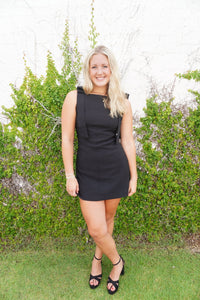 Statement Bow Mini Dress – Black - Anderson Ave boutique