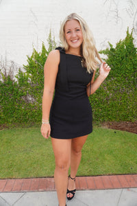 Statement Bow Mini Dress – Black - Anderson Ave boutique