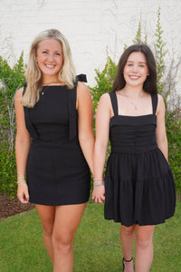 Statement Bow Mini Dress – Black - Anderson Ave boutique